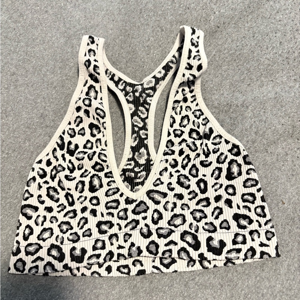 Leopard Print Racerback Sports Bra